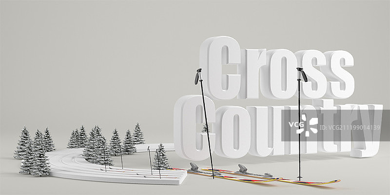 3D滑雪场插画图片素材