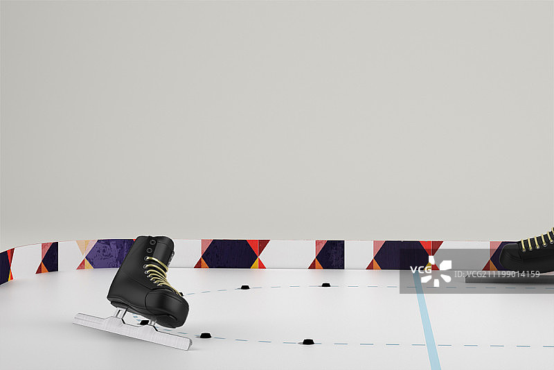 3D插图：速度滑冰图片素材