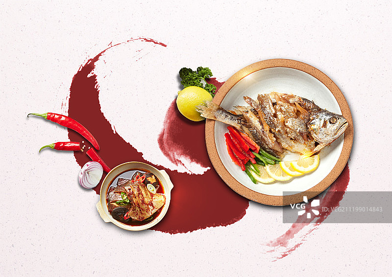 美食主题数字合成图像图片素材