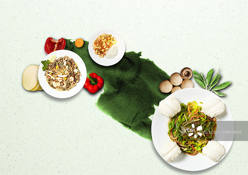 美食主题数字合成图像图片素材