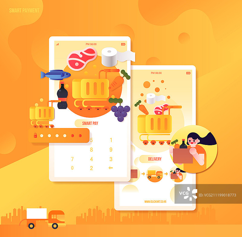 在线购物概念矢量插图图片素材