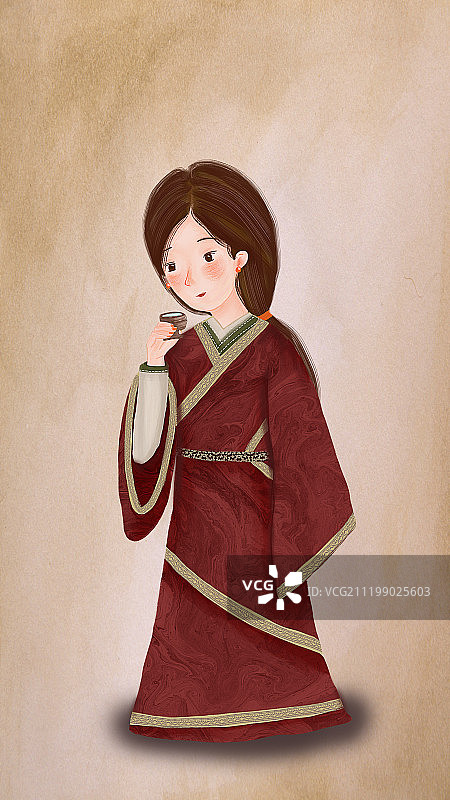 秦汉侍女图片素材