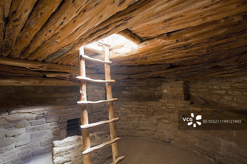 美洲原住民悬崖住所内部图片素材