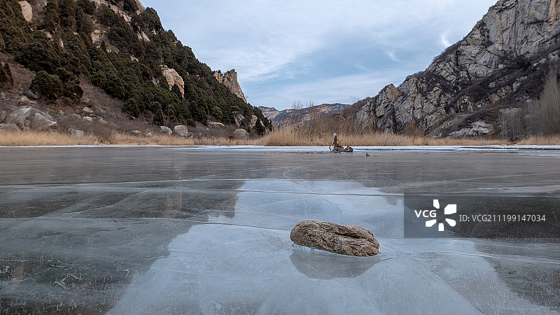 北京密云白河冬季自然风光图片素材