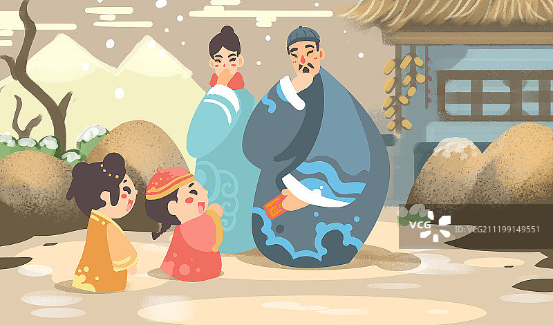 春节插画图片素材