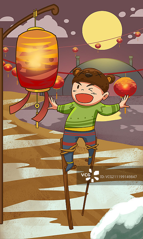 元宵节插画图片素材