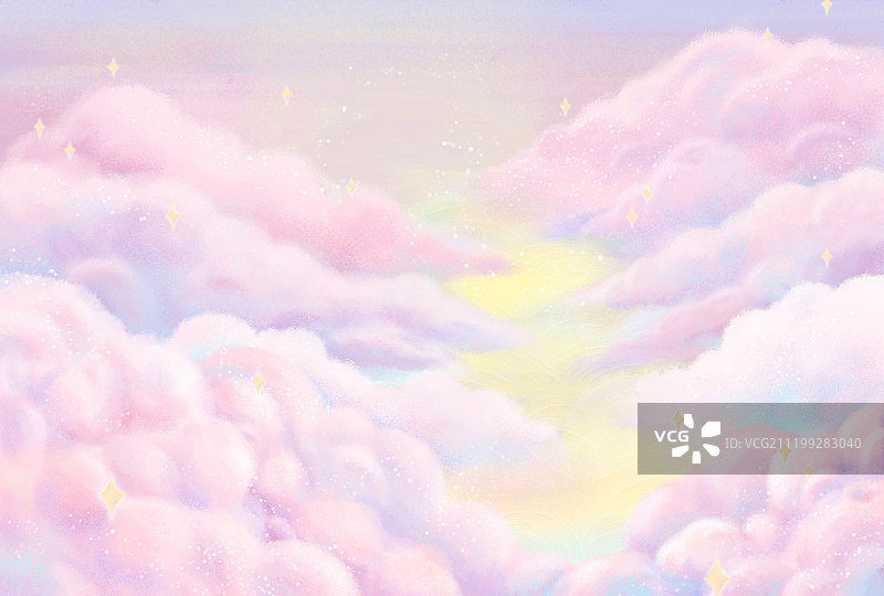 唯美梦幻粉红天空纯背景壁纸插画图片素材