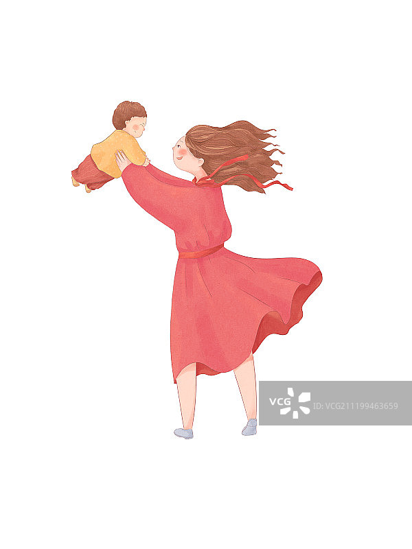 母亲节插画亲爱的宝贝人物图片素材