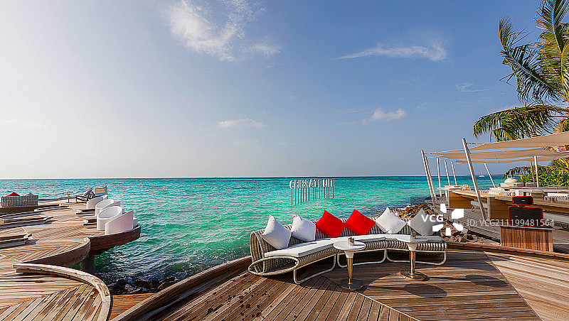 马尔代夫海岛度假酒店图片素材