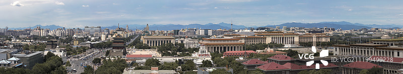 北京天安门广场到前门的全景图图片素材