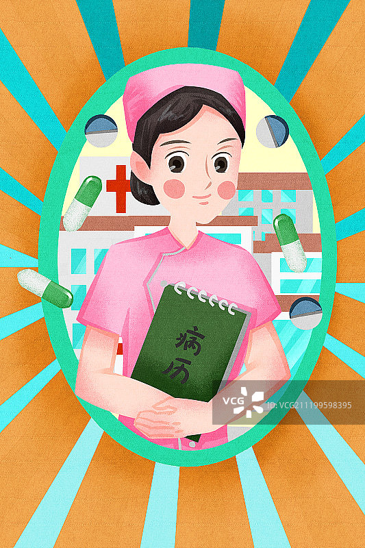小清新可爱风格护士图片素材