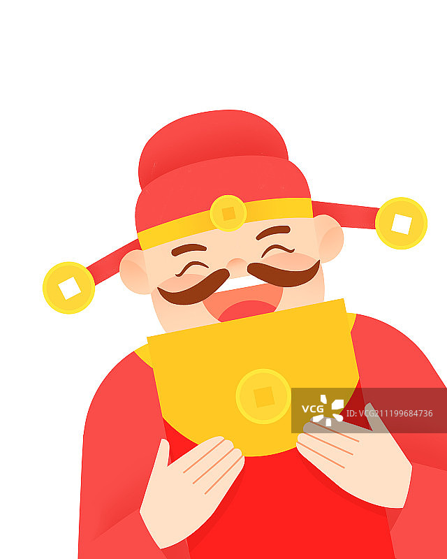 财神爷拿红包图片素材