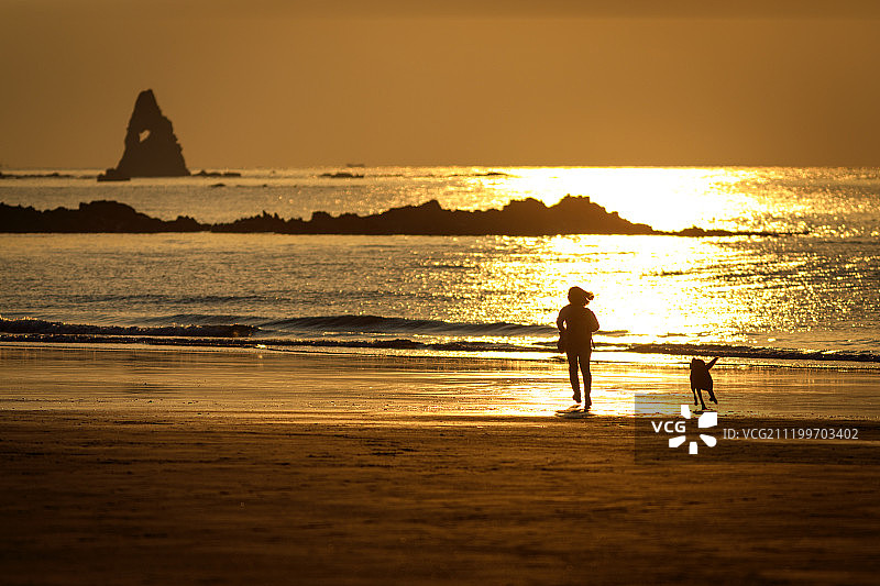 山东青岛海边日出图片素材