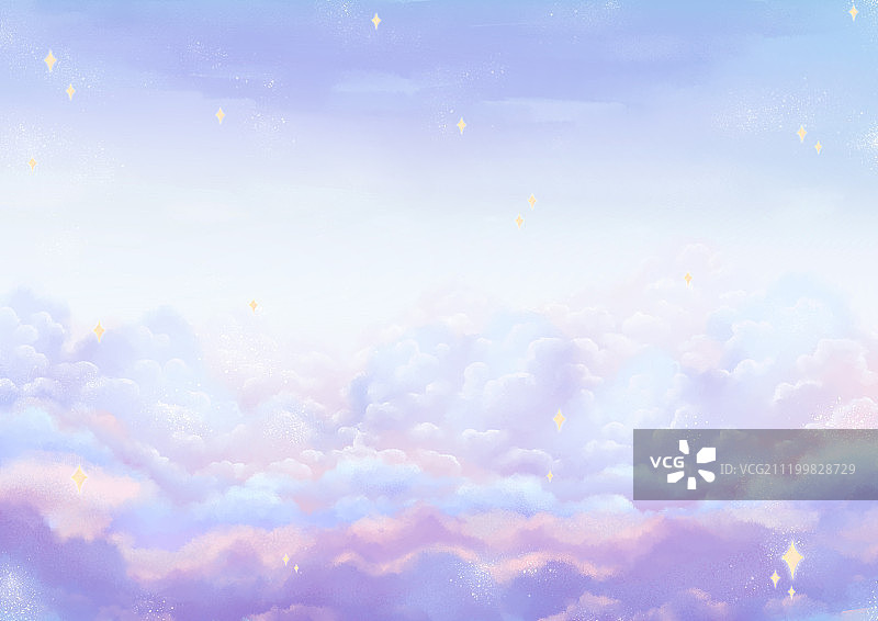 唯美梦幻蓝紫色天空壁纸插画纯背景图片素材