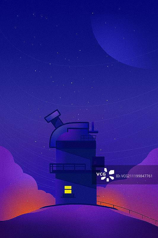 浩瀚星空科技风背景插画图片素材