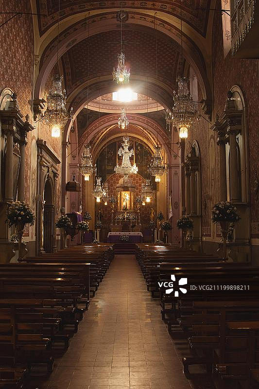 墨西哥克雷塔罗圣安东尼奥教堂内景图片素材