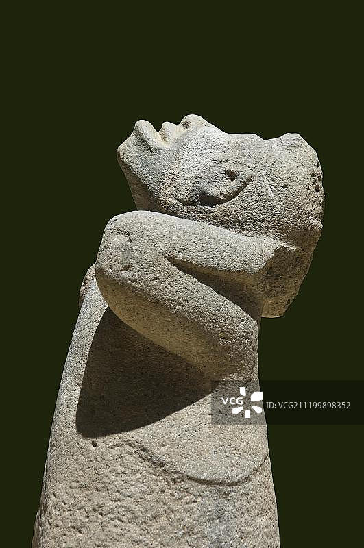 猴子，奥尔梅克巨石头像和雕塑，拉文塔公园博物馆，比亚埃尔莫萨，尤卡坦，墨西哥图片素材