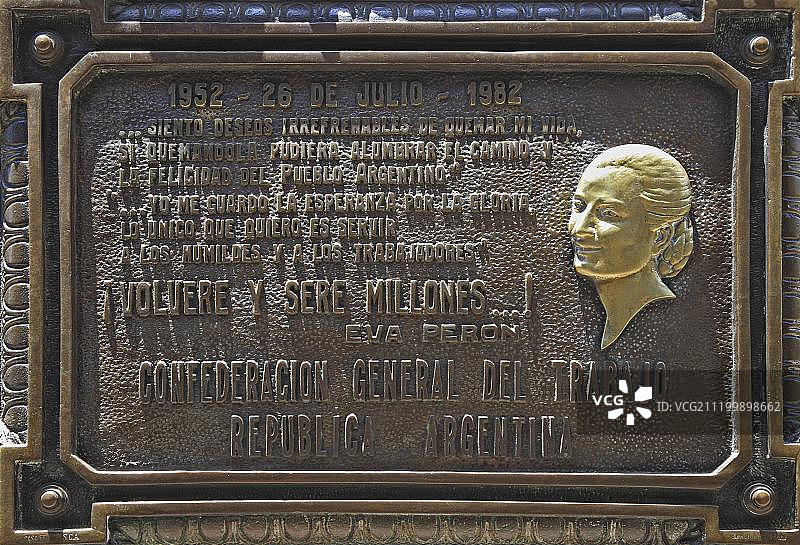 阿根廷布宜诺斯艾利斯雷科莱塔公墓贝隆夫人墓碑图片素材