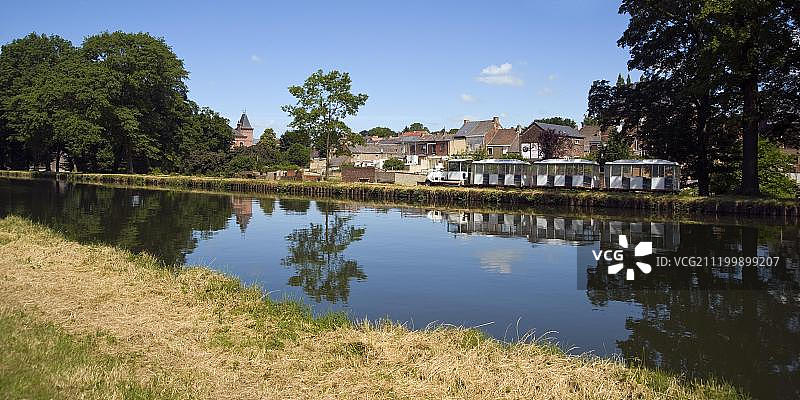 中央运河，联合国教科文组织世界遗产，旅游列车，Houdeng Aimeries，比利时埃诺省图片素材