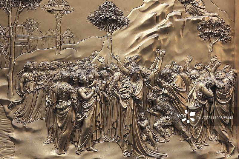 意大利佛罗伦萨天堂之门细节图片素材