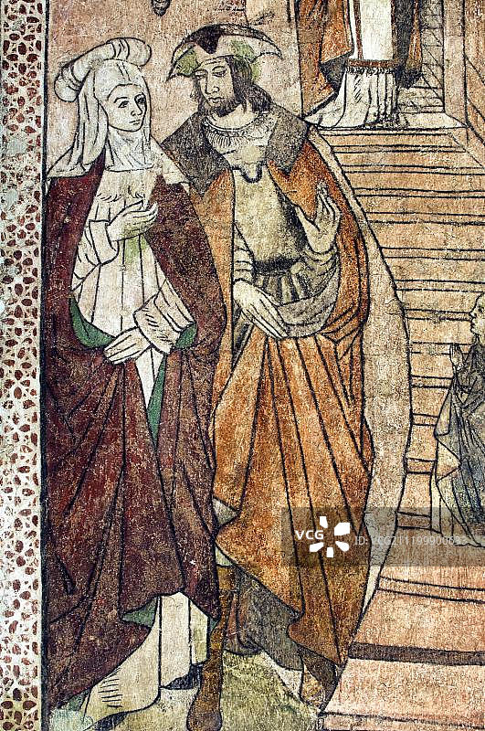 比利时圣特雷登贝居安会教堂壁画图片素材