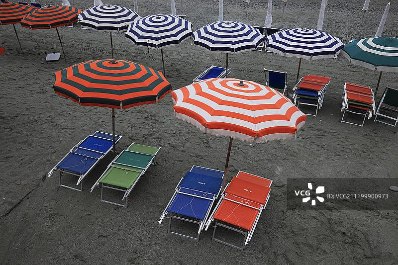 意大利利古里亚五渔村蒙特罗索海滩的季节结束图片素材