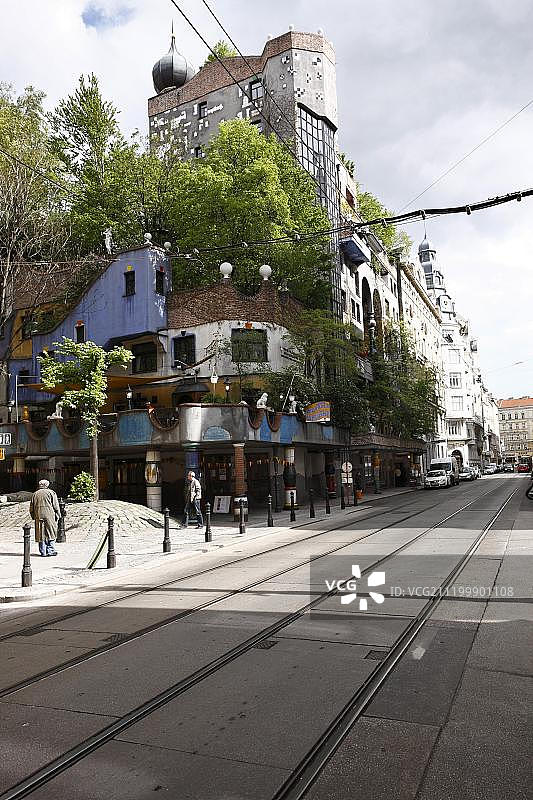 维也纳百水公寓，奥地利，欧洲图片素材