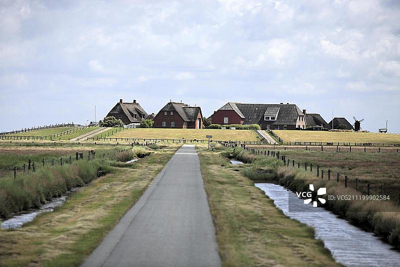 通往德国朗格内斯哈利根岛基尔希瓦夫之路图片素材