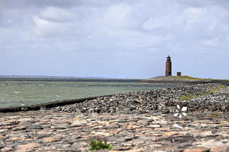 德国石勒苏益格-荷尔斯泰因州朗格内斯岛上的灯塔图片素材