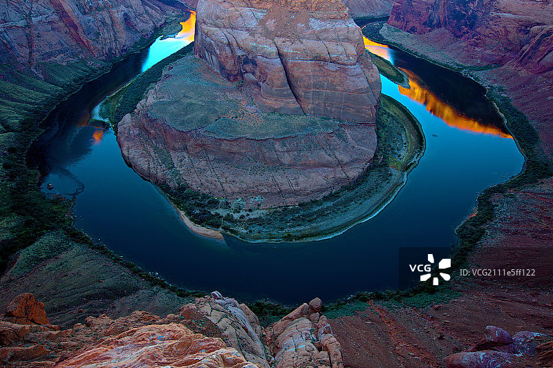 美国西部科罗拉多河马蹄弯风光图片素材