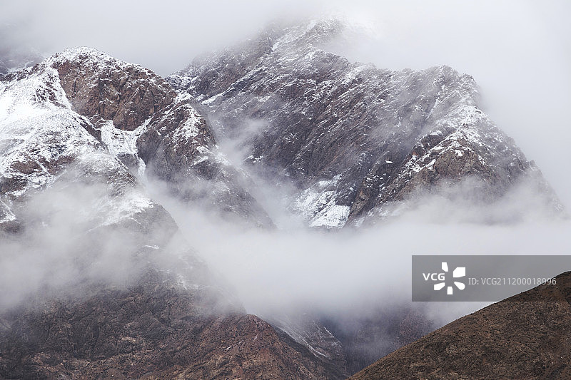 海拨高度4300米/格尔木市昆仑山秀沟图片素材