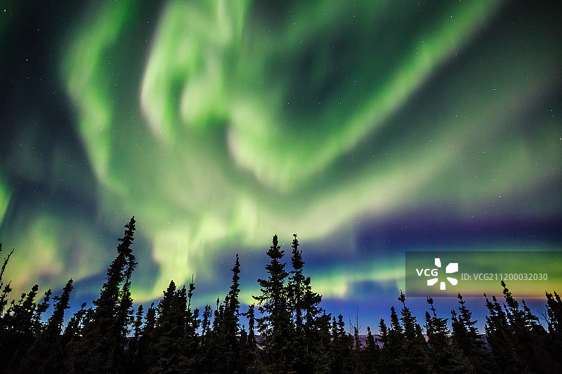 阿拉斯加的北极光图片素材
