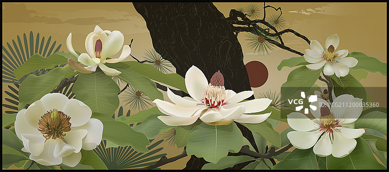 日本风格的插图图片素材