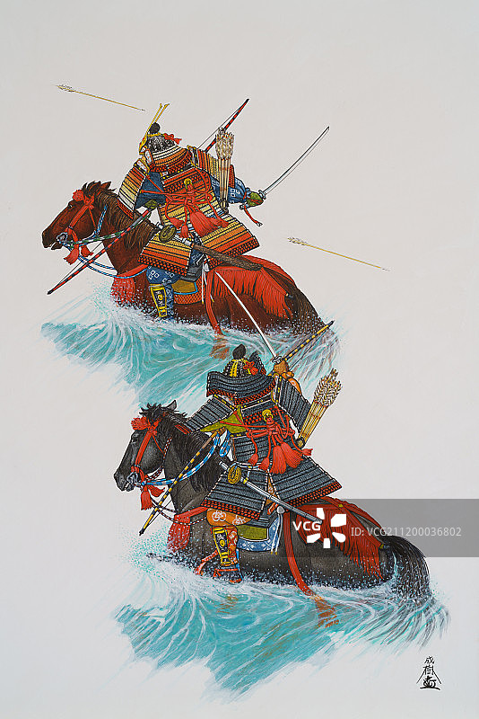 武士插画图片素材