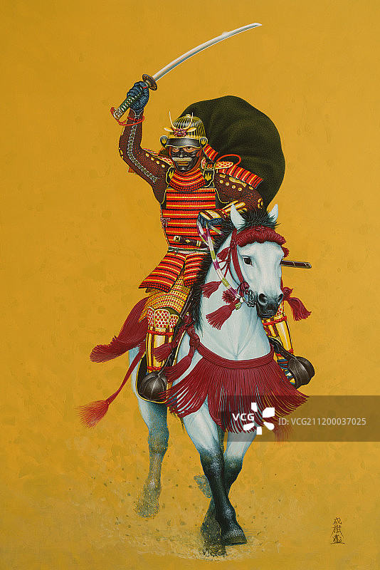 武士插画图片素材