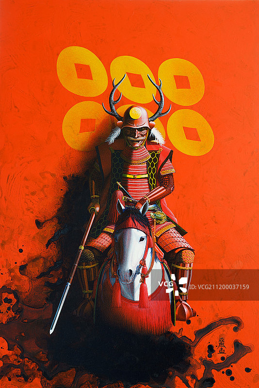 武士插画图片素材