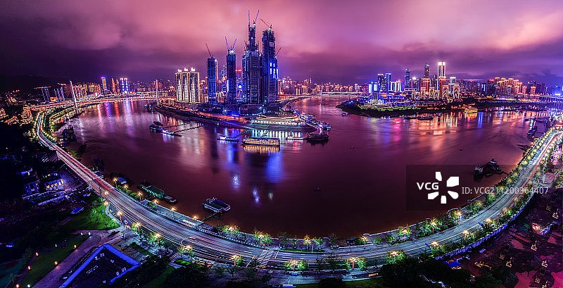 重庆朝天门夜景图片素材