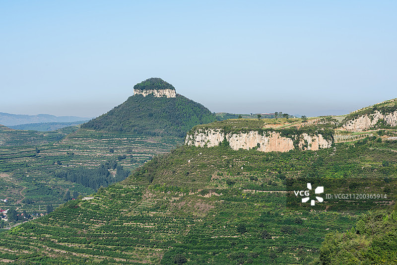 山东蒙阴岱崮地貌特色景观图片素材