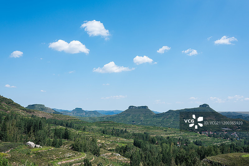 山东蒙阴岱崮地貌特色景观图片素材