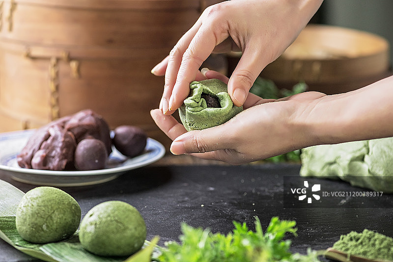 清明节手作青团图片素材