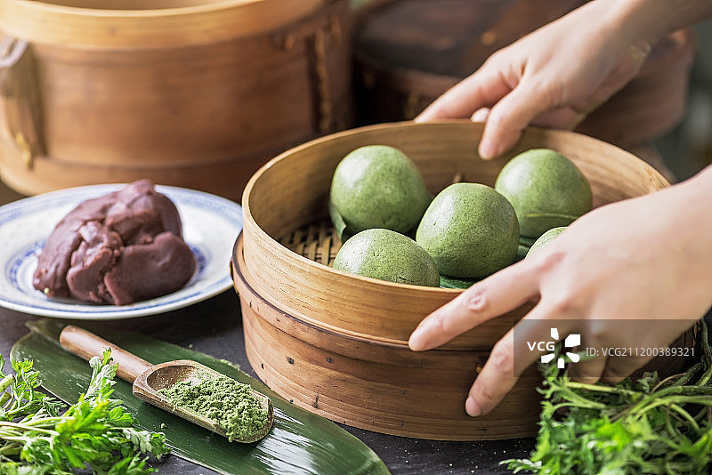 清明节手作青团图片素材
