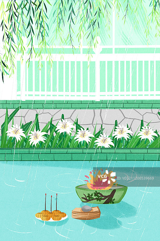 小清新风格清明节场景图片素材