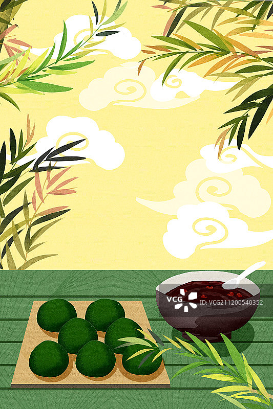 小清新风格清明节清明果场景图片素材