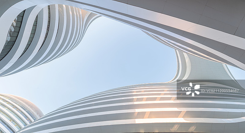 北京银河SOHO外部轮廓特写图片素材