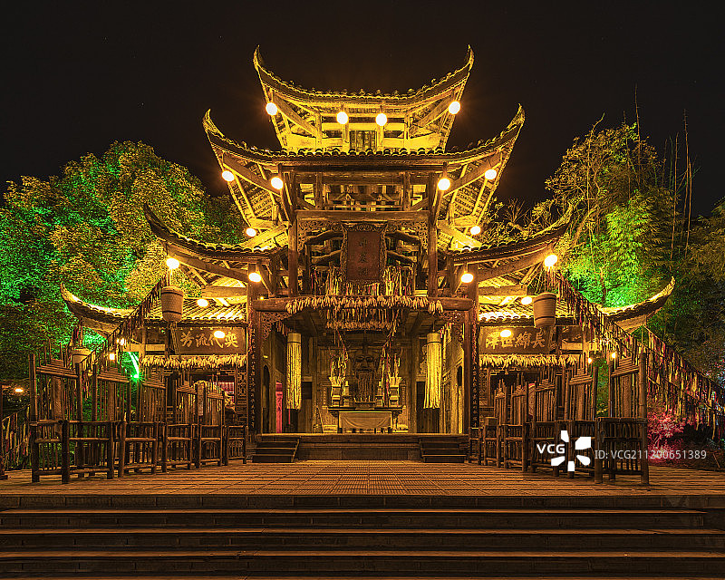 湖南芙蓉镇夜景图片素材