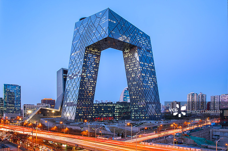 中央电视台夜景图片素材