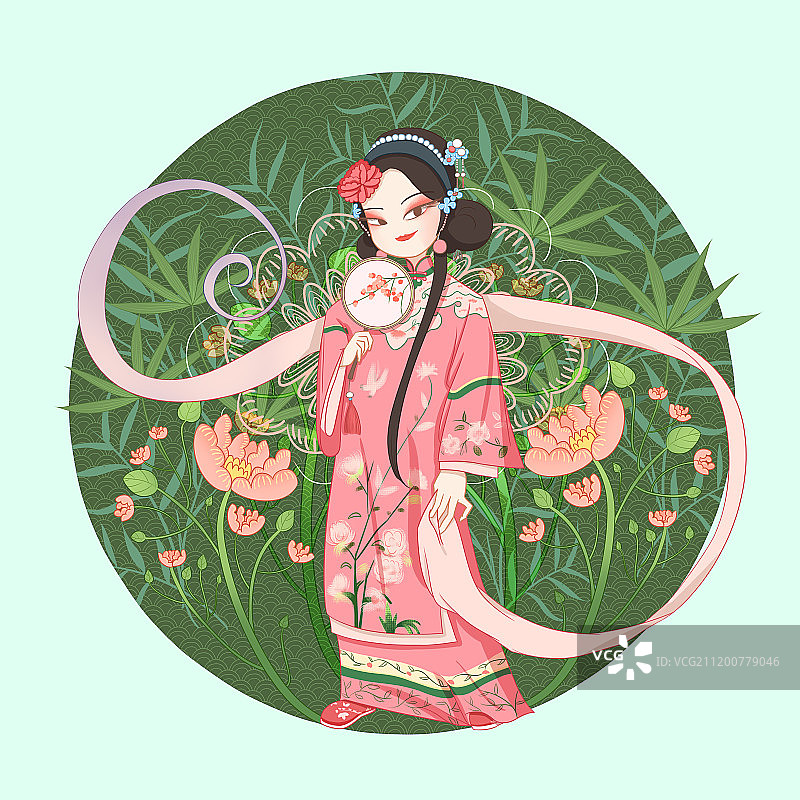 京剧大宅门插画图片素材