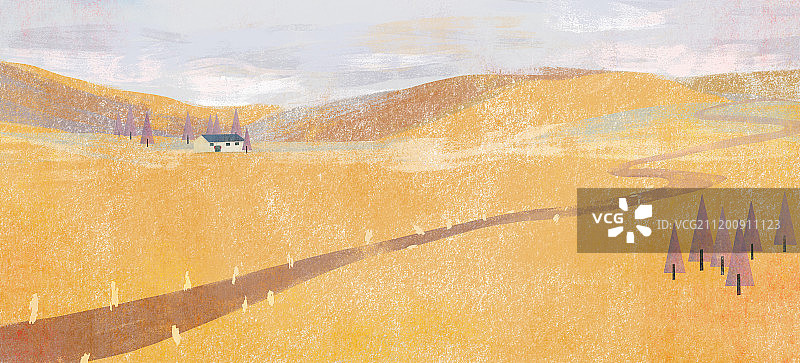 风景黄色的路图片素材