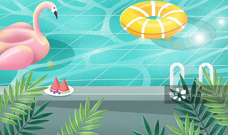 夏季游泳池背景图片素材