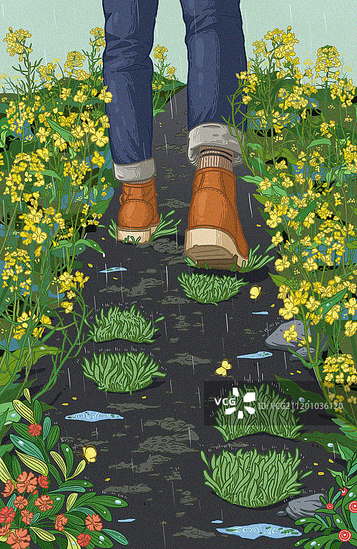 清明踏青赏花图片素材